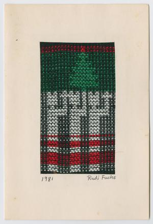 Primary view of object titled '[Woven Christmas card]'.