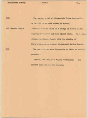 Primary view of object titled '[News Script: Durbin]'.