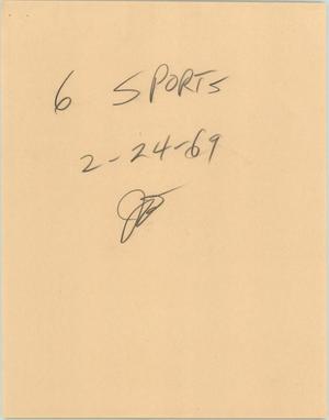 Primary view of object titled '[News Script: News in sports]'.