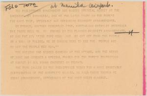 Primary view of object titled '[News Script: Comments on Pope assassination attempt]'.