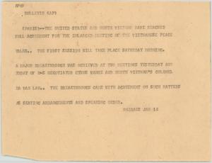 Primary view of object titled '[News Script: Vietnamese peace talks]'.
