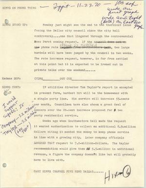 Primary view of object titled '[News Script: Ross Perot zoning request]'.