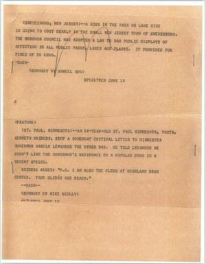 Primary view of object titled '[News Script: Youth]'.