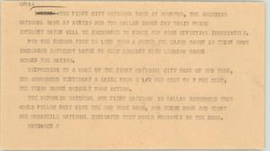 Primary view of object titled '[News Script: Banks]'.