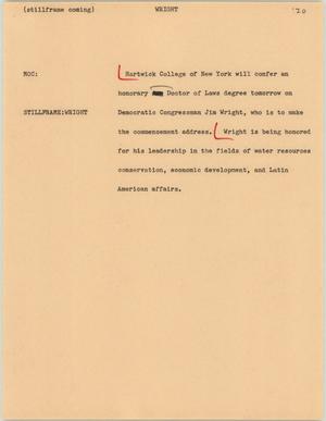 Primary view of object titled '[News Script: Wright]'.