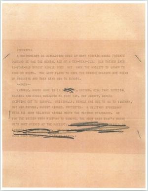 Primary view of object titled '[News Script: Private Hinkle]'.