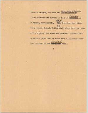 Primary view of object titled '[News Script: Kopechne funeral]'.