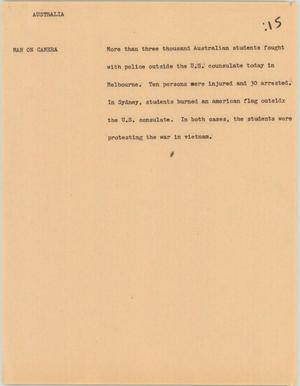 Primary view of object titled '[News Script: Australia]'.