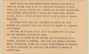 Primary view of object titled '[News Script: Student arrests]'.
