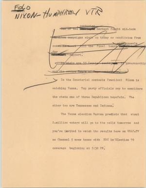 Primary view of object titled '[News Script: Nixon hopes for Republican senators]'.