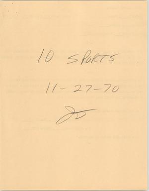 Primary view of object titled '[News Script: 10 p.m. sports news]'.