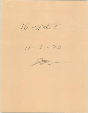 Primary view of object titled '[News Script: 10 p.m. sport update]'.
