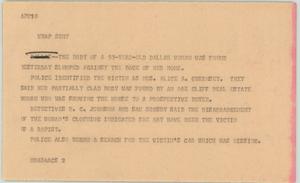 Primary view of object titled '[News Script: Alice Guernsey]'.