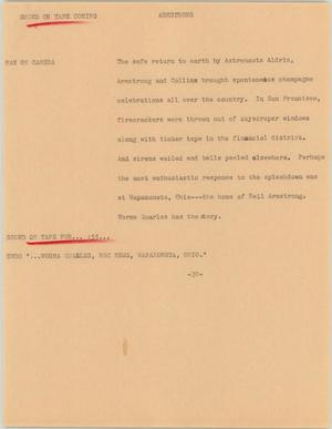 Primary view of object titled '[News Script: Armstrong]'.