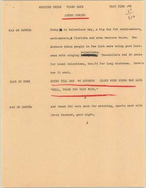 Primary view of object titled '[News Script: Western Union]'.