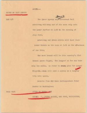 Primary view of object titled '[News Script: Space]'.