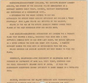 Primary view of object titled '[News Script: Planes]'.