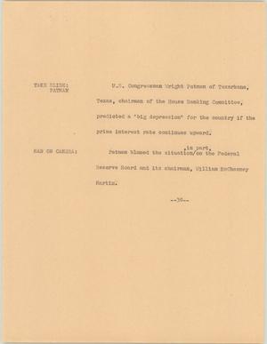 Primary view of object titled '[News Script: Texarkana Congress]'.