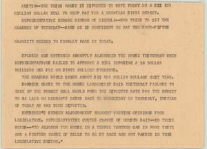 Primary view of object titled '[News Script: Texas House Bill]'.