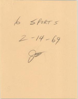 Primary view of object titled '[News Script: February 10 p.m. sports]'.