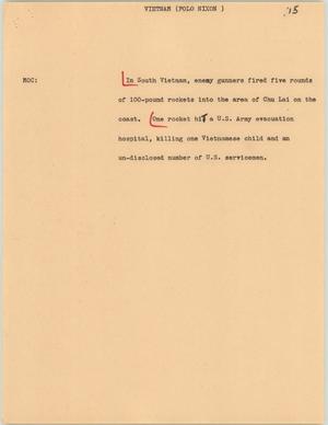 Primary view of object titled '[News Script: Vietnam (Folo Nixon)]'.