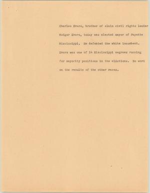 Primary view of object titled '[News Script: Mayor Evers]'.