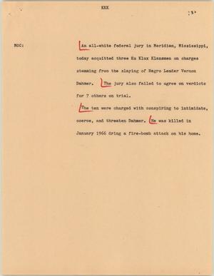 Primary view of object titled '[News Script: KKK]'.