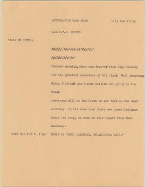 Primary view of object titled '[News Script: Astronaut's home town]'.