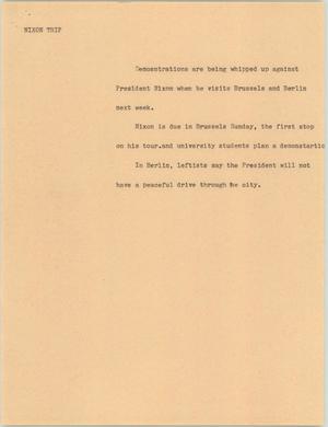 Primary view of object titled '[News Script: Demonstrations against Nixon]'.