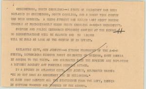 Primary view of object titled '[News Script: State of emergency]'.