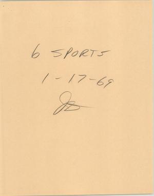 Primary view of object titled '[News Script: Sports segment, January 17, 1969]'.