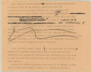 Primary view of object titled '[News Script: Apollo thoughts and demonstrations]'.