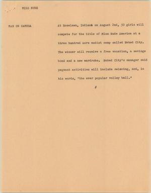 Primary view of object titled '[News Script: Miss nude]'.