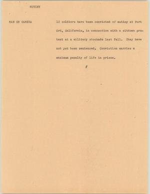 Primary view of object titled '[News Script: Mutiny]'.