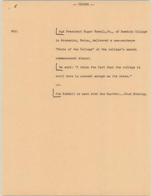 Primary view of object titled '[News Script: Howell]'.