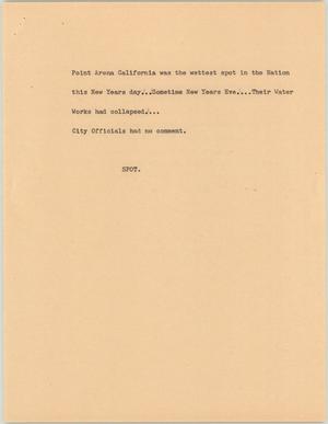 Primary view of object titled '[News Script: Town Floods]'.