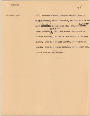 Primary view of object titled '[News Script: Soldier]'.