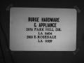 Photograph: [Advertisement Slide for 'Burge Hardware and Appliance']