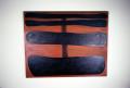 Photograph: [Orange painting with black accents by Claudia Betti]