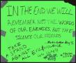 Poster: [Green "In the End, We Will Remember" poster]