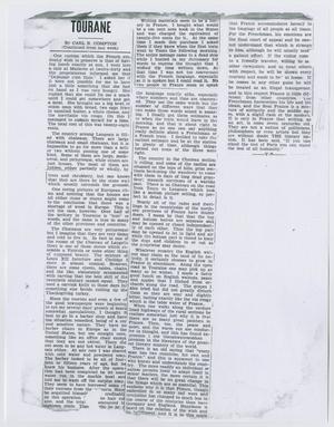 Primary view of object titled '[Article about Touraine]'.