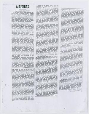 Primary view of object titled '[Article about Algeciras]'.