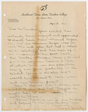 Primary view of object titled '[Letter from Georgia Lazenby]'.