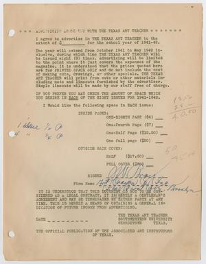 Primary view of object titled '[Advertising agreement]'.