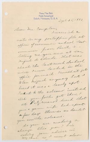 Primary view of object titled 'Letter from Nona Mae Rich]'.