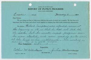 Primary view of object titled '[Student progress form for Richard Compton]'.