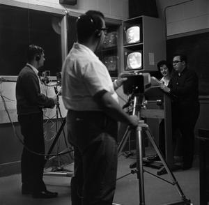 Primary view of object titled '[Hodges and Swaney practicing for a TV debate #4]'.
