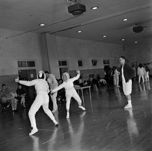 Primary view of object titled '[Women fencing in Physical Education, 2]'.