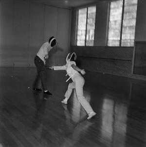 Primary view of object titled '[Two individuals fencing, 2]'.