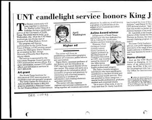 Primary view of object titled '[UNT candlelight service honors King Jr., January 15, 1995]'.